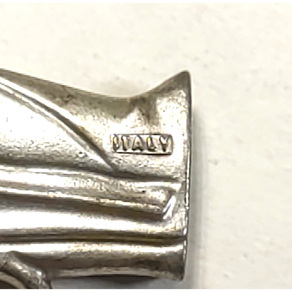 Stylized Joseph Mary Jesus Silver Tone Keychain Religious Made in Italy - Picture 4 of 6